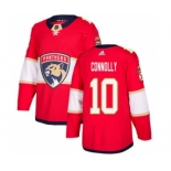 Men's Panthers #10 Brett Connolly Red Home Authentic Stitched Hockey Jersey