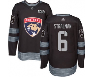 Men's Panthers #6 Anton Stralman Black 1917-2017 100th Anniversary Stitched Hockey Jersey