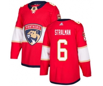 Men's Panthers #6 Anton Stralman Red Home Authentic Stitched Hockey Jersey