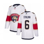 Men's Panthers #6 Anton Stralman White Road Authentic Stitched Hockey Jersey