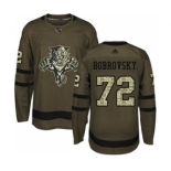 Men's Panthers #72 Sergei Bobrovsky Green Salute to Service Stitched Hockey Jersey