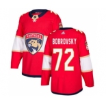 Men's Panthers #72 Sergei Bobrovsky Red Home Stitched Hockey Jersey