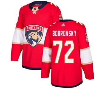 Men's Panthers #72 Sergei Bobrovsky Red Home Stitched Hockey Jersey