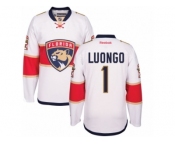 Men's Reebok Florida Panthers #1 Roberto Luongo Authentic White Away NHL New Jersey