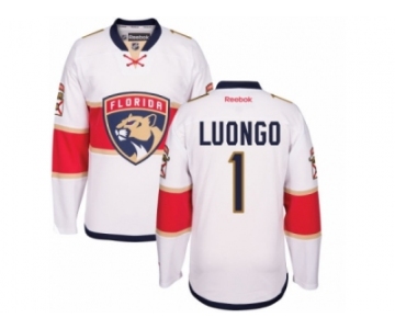 Men's Reebok Florida Panthers #1 Roberto Luongo Authentic White Away NHL New Jersey