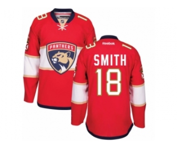 Men's Reebok Florida Panthers #18 Reilly Smith Authentic Red Home NHL New Jersey