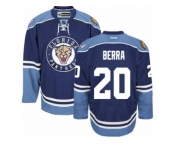 Men's Reebok Florida Panthers #20 Reto Berra Authentic Navy Blue Third NHL Jersey