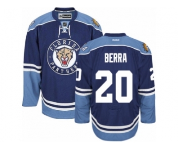 Men's Reebok Florida Panthers #20 Reto Berra Authentic Navy Blue Third NHL Jersey