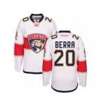 Men's Reebok Florida Panthers #20 Reto Berra Authentic White Away NHL New Jersey