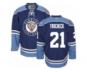 Men's Reebok Florida Panthers #21 Vincent Trocheck Authentic Navy Blue Third NHL Jersey