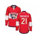 Men's Reebok Florida Panthers #21 Vincent Trocheck Authentic Red Home NHL New Jersey