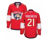 Men's Reebok Florida Panthers #21 Vincent Trocheck Authentic Red Home NHL New Jersey