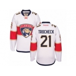 Men's Reebok Florida Panthers #21 Vincent Trocheck Authentic White Away NHL New Jersey