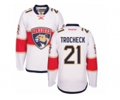 Men's Reebok Florida Panthers #21 Vincent Trocheck Authentic White Away NHL New Jersey