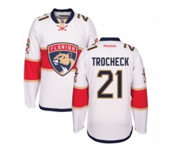 Men's Reebok Florida Panthers #21 Vincent Trocheck Authentic White Away NHL New Jersey