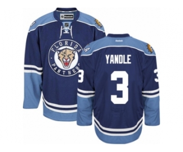 Men's Reebok Florida Panthers #3 Keith Yandle Authentic Navy Blue Third NHL Jersey