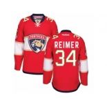 Men's Reebok Florida Panthers #34 James Reimer Authentic Red Home NHL New Jersey