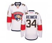 Men's Reebok Florida Panthers #34 James Reimer Authentic White Away NHL New Jersey