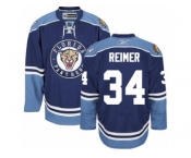 Men's Reebok Florida Panthers #34 James Reimer Premier Navy Blue Third NHL Jersey