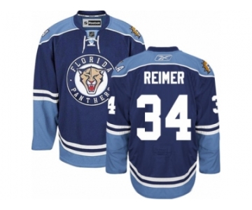 Men's Reebok Florida Panthers #34 James Reimer Premier Navy Blue Third NHL Jersey