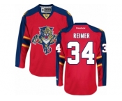 Men's Reebok Florida Panthers #34 James Reimer Premier Red Home NHL Jersey