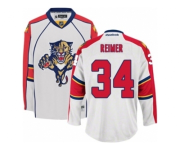 Men's Reebok Florida Panthers #34 James Reimer Premier White Away NHL Jersey