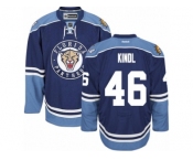 Men's Reebok Florida Panthers #46 Jakub Kindl Authentic Navy Blue Third NHL Jersey