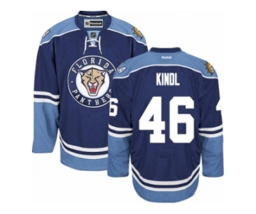 Men's Reebok Florida Panthers #46 Jakub Kindl Authentic Navy Blue Third NHL Jersey