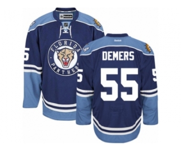 Men's Reebok Florida Panthers #55 Jason Demers Authentic Navy Blue Third NHL Jersey