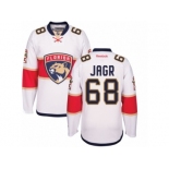 Men's Reebok Florida Panthers #68 Jaromir Jagr Authentic White Away NHL New Jersey