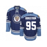 Men's Reebok Florida Panthers #95 Henrik Borgstrom Authentic Navy Blue Third NHL Jersey