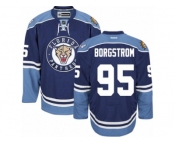 Men's Reebok Florida Panthers #95 Henrik Borgstrom Authentic Navy Blue Third NHL Jersey