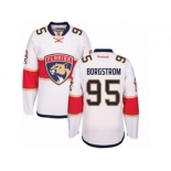 Men's Reebok Florida Panthers #95 Henrik Borgstrom Authentic White Away NHL New Jersey