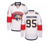 Men's Reebok Florida Panthers #95 Henrik Borgstrom Authentic White Away NHL New Jersey