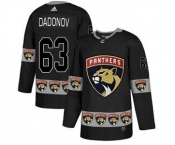 Panthers #63 Evgenii Dadonov Black Team Logo Fashion Stitched Hockey Jersey