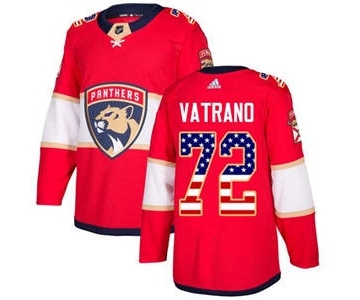 Panthers #72 Frank Vatrano Red Home USA Flag Stitched Hockey Jersey