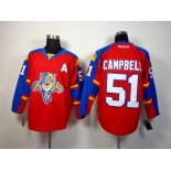 nhl jerseys florida panthers #15 campbell red[patch A]