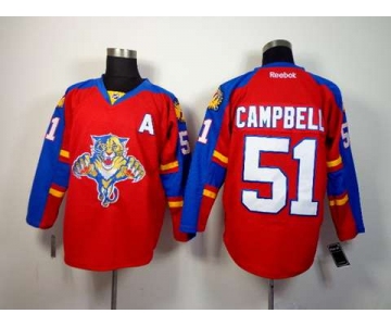 nhl jerseys florida panthers #15 campbell red[patch A]