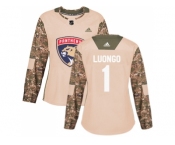 Women Adidas Florida Panthers #1 Roberto Luongo Camo Authentic 2017 Veterans Day Stitched NHL Jersey