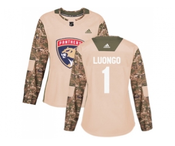 Women Adidas Florida Panthers #1 Roberto Luongo Camo Authentic 2017 Veterans Day Stitched NHL Jersey