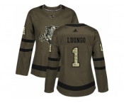 Women Adidas Florida Panthers #1 Roberto Luongo Green Salute to Service Stitched NHL Jersey