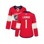 Women Adidas Florida Panthers #1 Roberto Luongo Red Home Authentic Stitched NHL Jersey