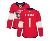 Women Adidas Florida Panthers #1 Roberto Luongo Red Home Authentic Stitched NHL Jersey