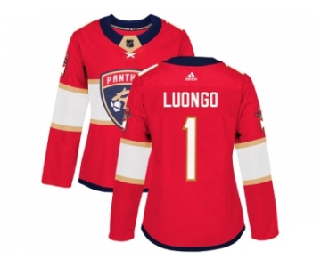 Women Adidas Florida Panthers #1 Roberto Luongo Red Home Authentic Stitched NHL Jersey