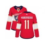 Women Adidas Florida Panthers #11 Jonathan Huberdeau Red Home Authentic Stitched NHL Jersey