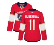 Women Adidas Florida Panthers #11 Jonathan Huberdeau Red Home Authentic Stitched NHL Jersey