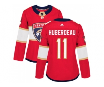 Women Adidas Florida Panthers #11 Jonathan Huberdeau Red Home Authentic Stitched NHL Jersey