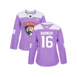 Women Adidas Florida Panthers #16 Aleksander Barkov Purple Authentic Fights Cancer Stitched NHL Jersey