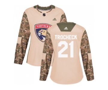 Women Adidas Florida Panthers #21 Vincent Trocheck Camo Authentic 2017 Veterans Day Stitched NHL Jersey