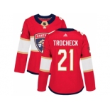 Women Adidas Florida Panthers #21 Vincent Trocheck Red Home Authentic Stitched NHL Jersey